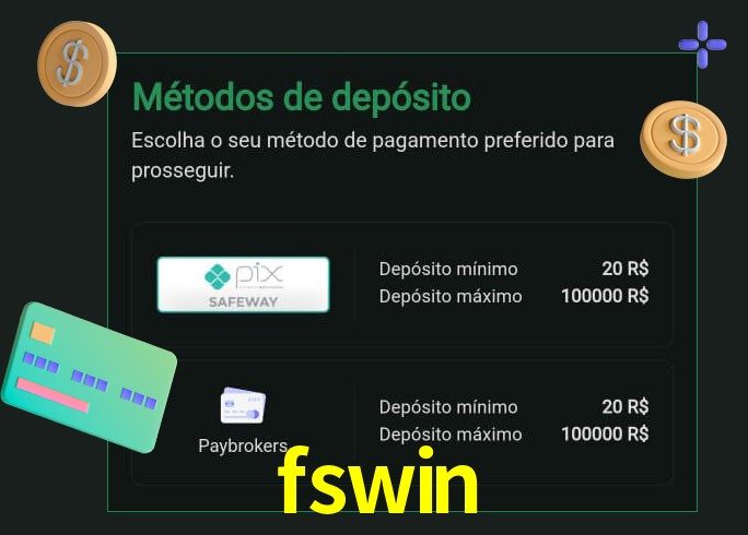 O cassino fswin oferece uma grande variedade de métodos de pagamento